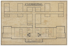 215034 Plattegrond van de tweede verdieping van het Stads- en Academisch Ziekenhuis (Catharijnesingel 15) te Utrecht, ...